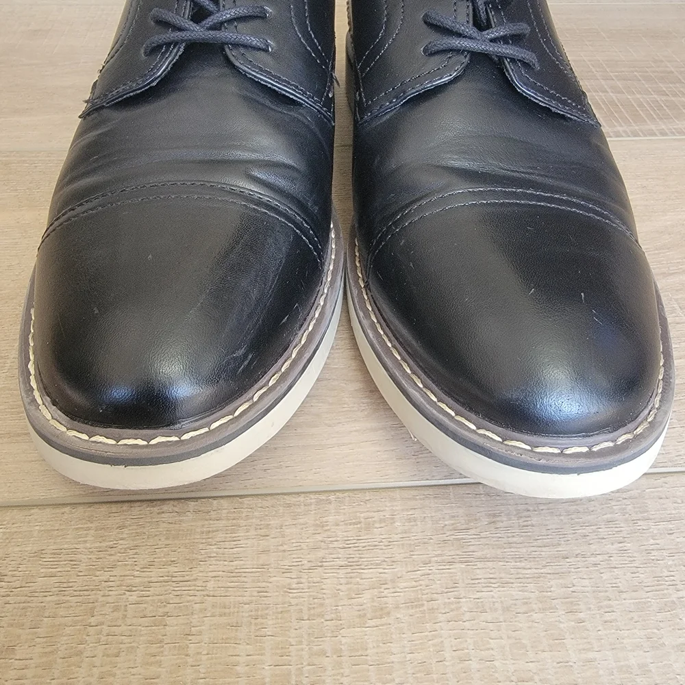 Alfani Mens Theo Black Cap Toe Memory Foam Oxfords Size 9.5M Near New